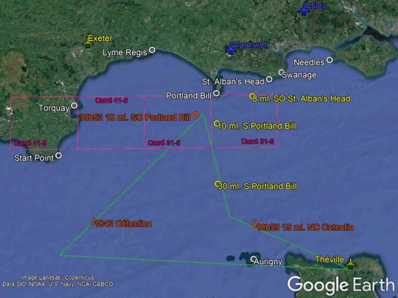 L'interception et la poursuite au-dessus de la Manche L'interception et la poursuite au-dessus de la Manche