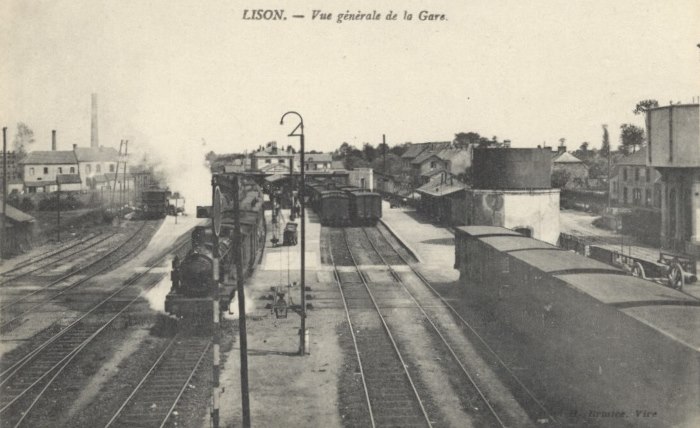 Carte postale : Lison - Vue générale de la gare Carte postale : Lison - Vue générale de la gare