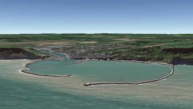 Port-en-Bessin d'une altitude de 100 m